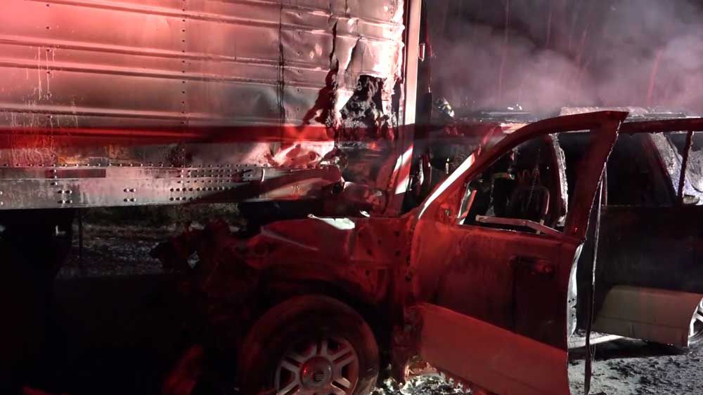 Two crashes occurred on Interstate 95, one northbound and one southbound