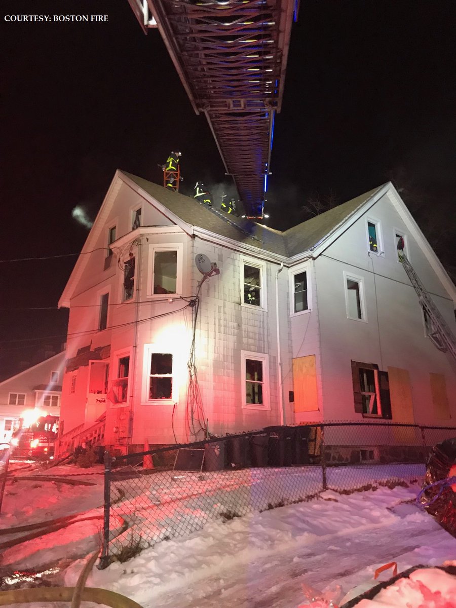 Firefighters responded to a fire in this home in Roslindale on Harrison St around 1:15am.  7 adults and 1 child have been displaced. The fire causing approximately $150,000 in damage