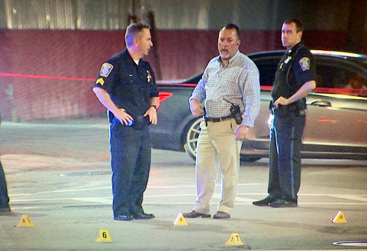 Boston: Magazine Street at Norfolk Ave - Double shooting with car crash. Male and female shot in a car that crashed into a pole, car had numerous bullet holes in its doors. Non life threatening injuries