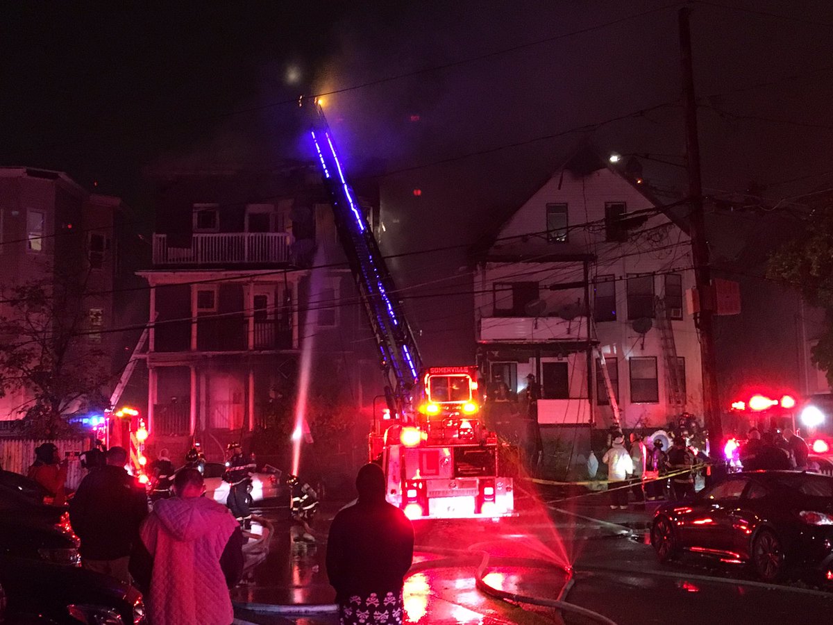 Several people are displaced after two homes caught fire in Somerville this morning. Multiple fire departments are battling the four alarm fire on Jackson Rd. 