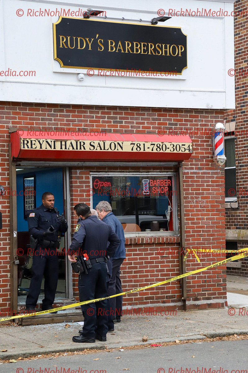 Lynn MA double shooting inside Rudy's Barbershop on Lewis St. Active investigation by Lynn PD underway.