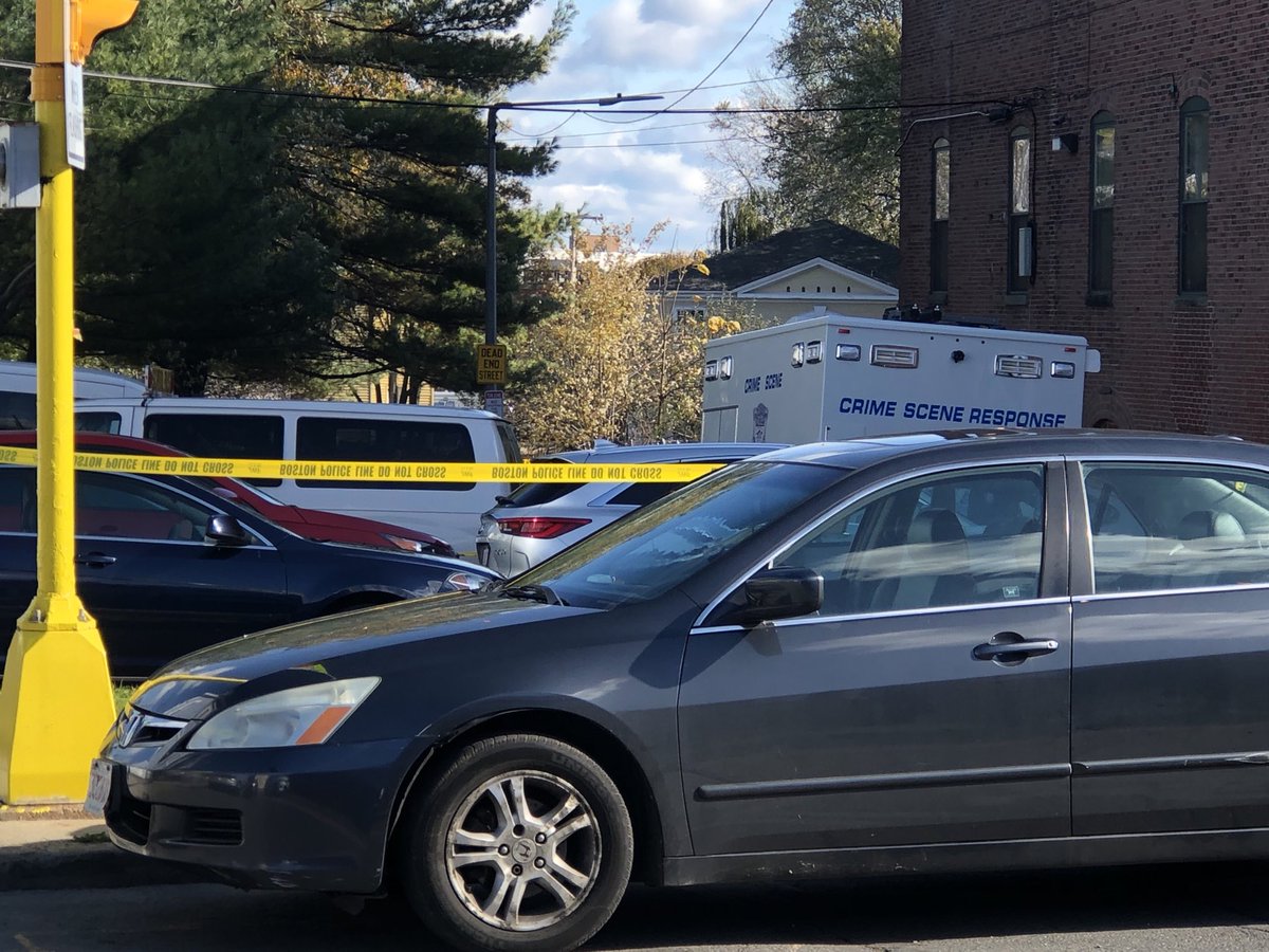 Crime scene in Roxbury on Dudley Street at Rockford St. 