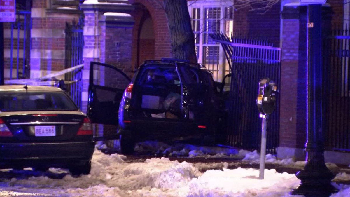 1 dead, another seriously injured after driver crashes into Harvard building
