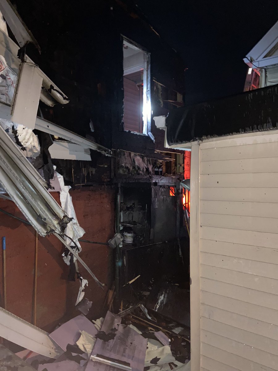 Boston Fire Dept.:2 alarm fire at 296 Princeton St East Boston. 4 residents displaced . Damage to 's 294 & 296. One firefighter suffered minor injuries @BOSTON_EMS  BFD/FIU onscene to determine cause with est. damages at $100,000