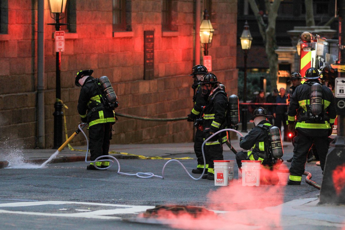 Firefighters are on scene at the intersection of Tremont St and School St in downtown Boston working to extinguish a series of manhole fires. Heavy traffic delays in the surrounding areas.  