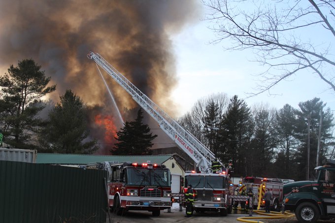 5th alarm fire at Hanover, MA - 178 Winter st - heavy fire in a commercial structure