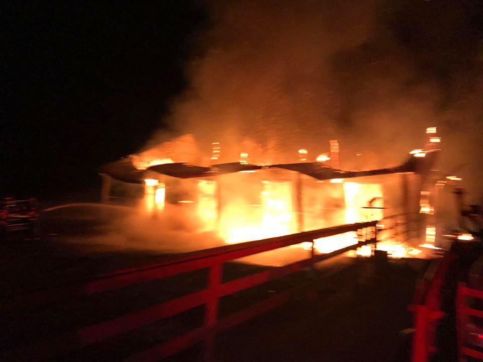 barn fire on Slater St in Rehoboth. Fire Dept says, luckily, horses were able to make it out safely. 