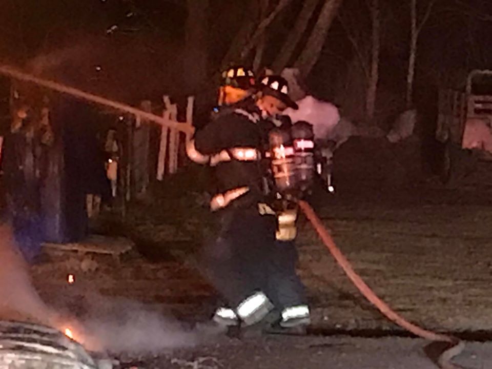 barn fire on Slater St in Rehoboth. Fire Dept says, luckily, horses were able to make it out safely. 