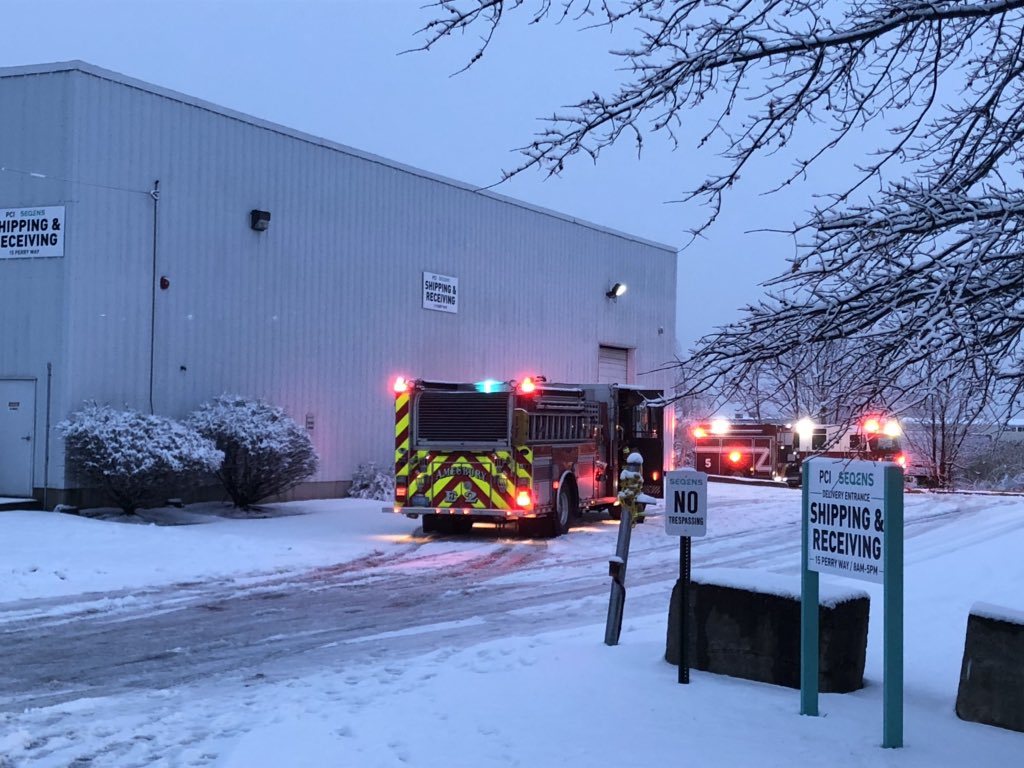 Hazmat teams responded to 9 Opportunity Way in Newburyport. The company is Pci Synthesis. Drugs are manufactured inside the 65,000 sq ft facility. 