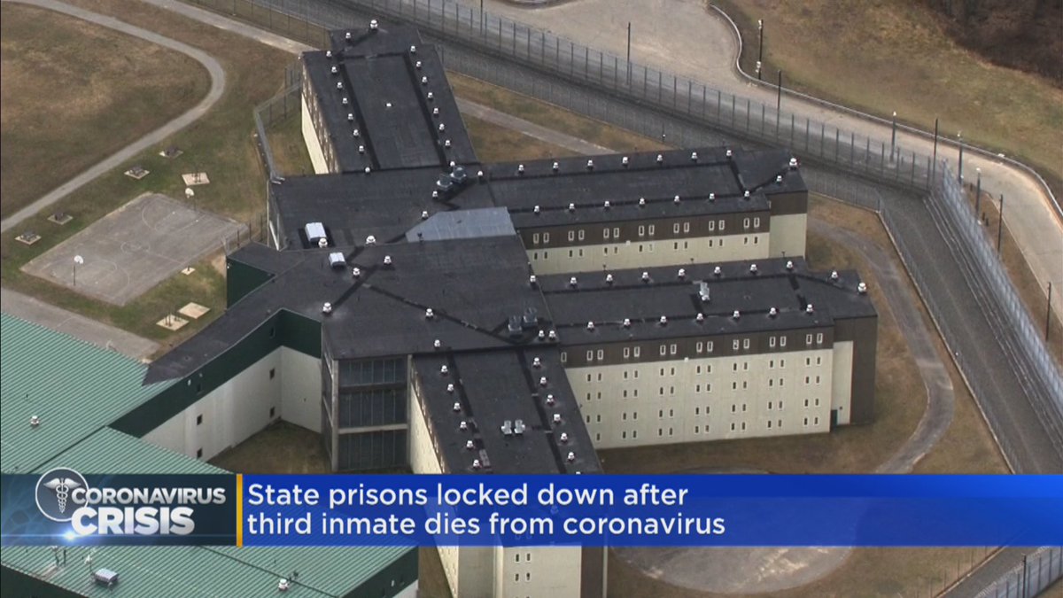 A third inmate in MA prisons has died from coronavirus prompting officials to limit inmates' movements inside state prisons. 
