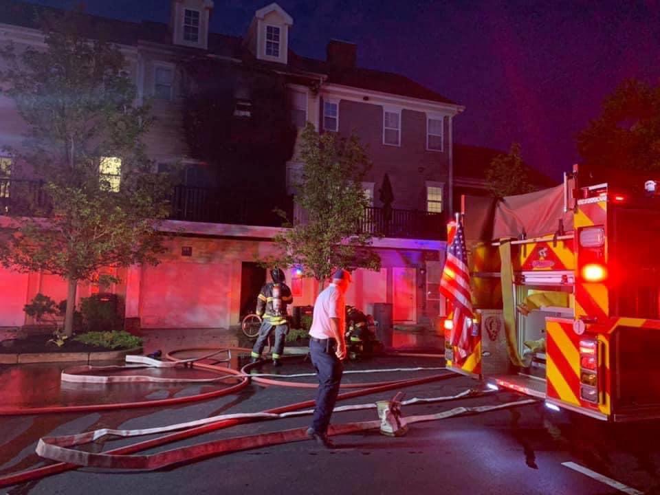 House fire at the Hingham Shipyard around 8:15 last night. This is on USS Amesbury Drive. 