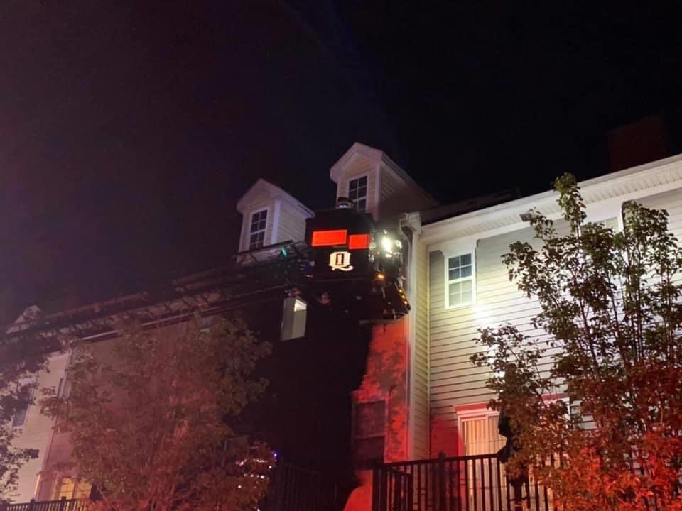 House fire at the Hingham Shipyard around 8:15 last night. This is on USS Amesbury Drive. 