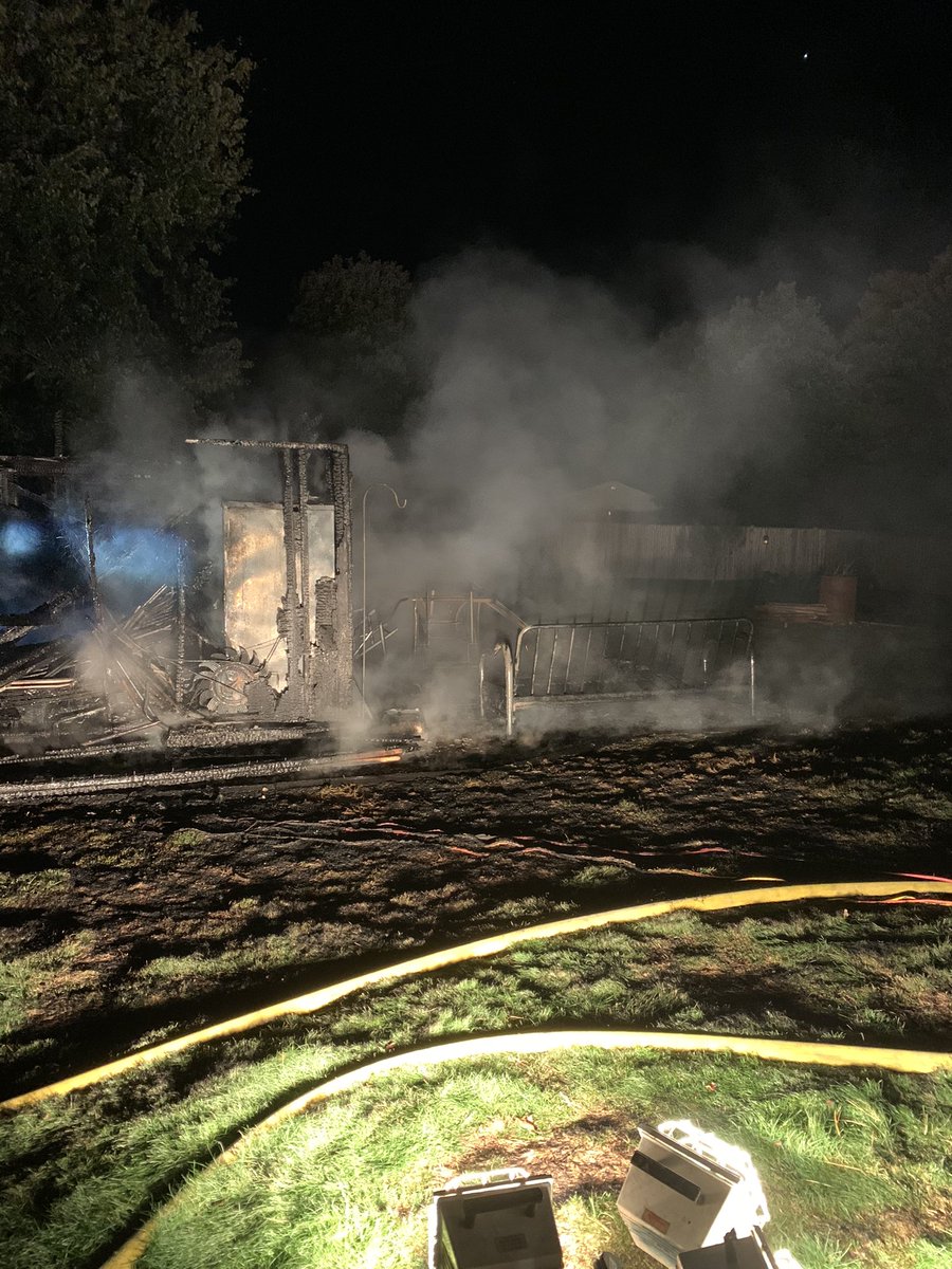 Early morning shed fire with damage to two homes this am. Whitman, Massachusetts 