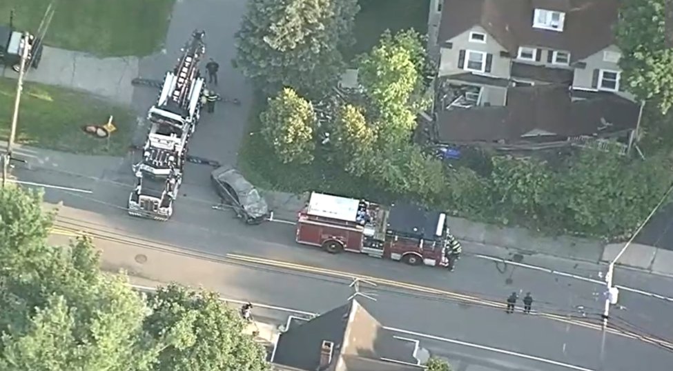 Car into a house in Attleboro - this is West St at Ashton Rd