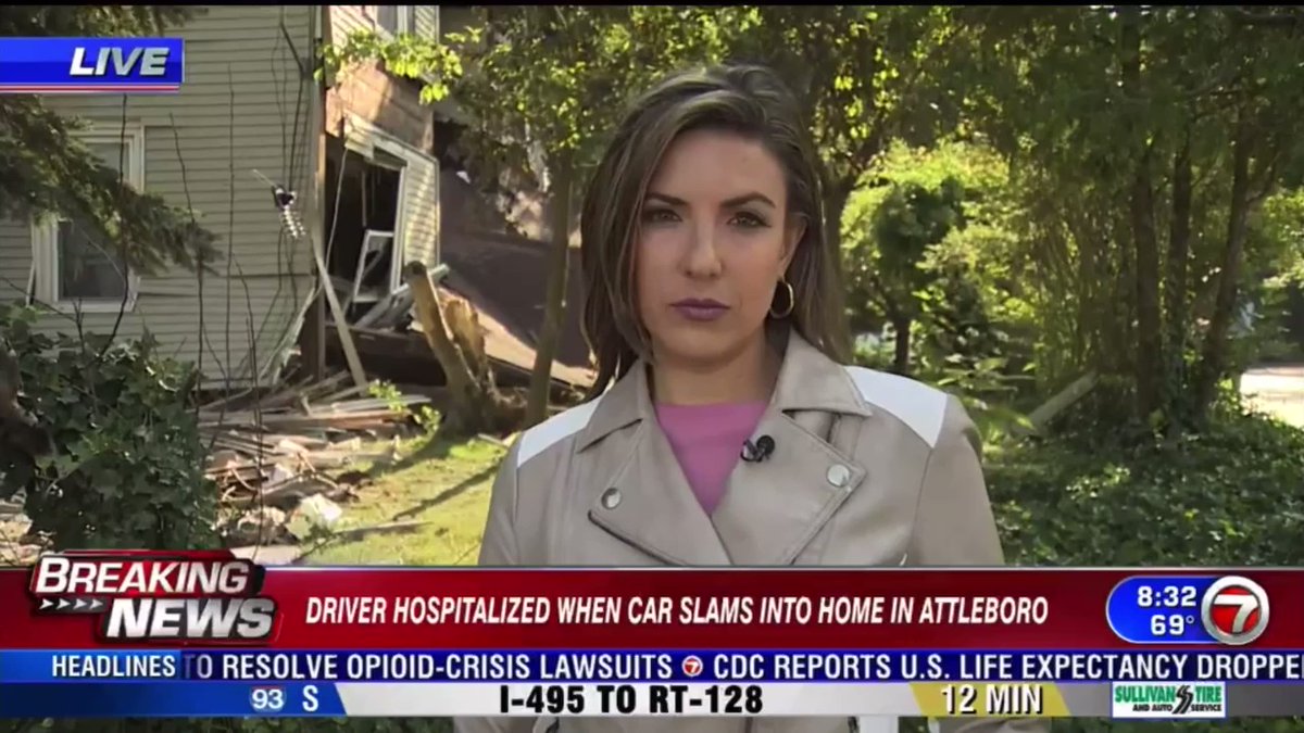 A hit-and-run driver veered off the road & crashed into a home in Attleboro.  Police say a 72yo driver was fleeing the scene of a nearby crash when they lost control. The driver was sent to the hospital. 