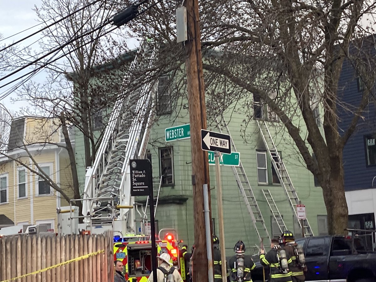 Fire at Webster Ave. though just pushed much further back by  @CambridgePolice