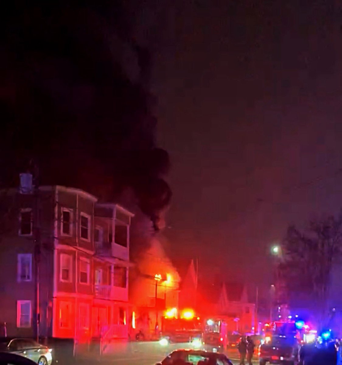 3rd alarm of fire Lawrence Ma , reported as 96 and 98 Abbott St