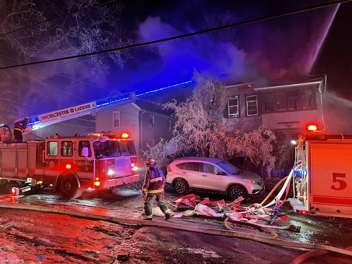 Worcester - 25 Wayne Street - Firefighters battled a 3 alarm fire in this multi-story house. No injuries