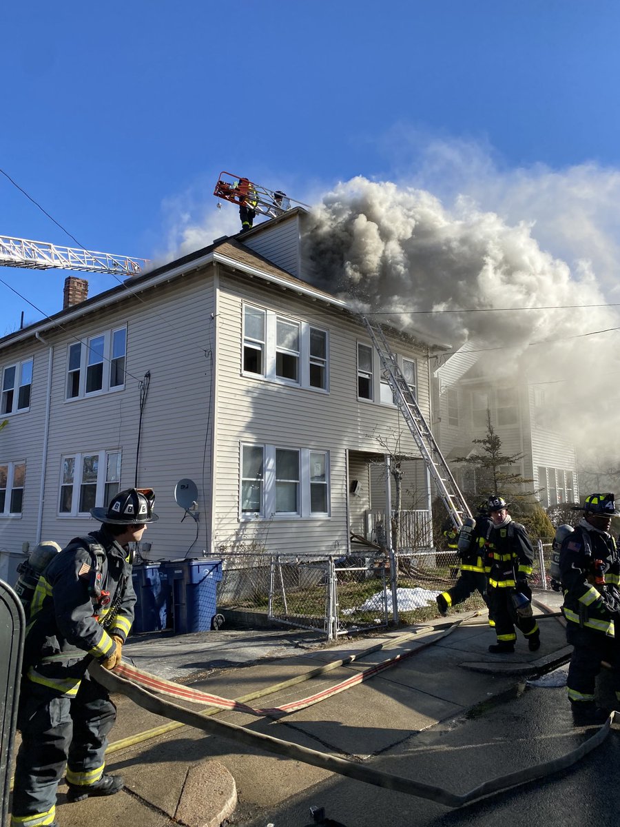 Boston Fire Dept.:At approximately 11:00 smoke showing from a 60 Wellesmere Rd in Roslindale. Fire on the 2nd and 3rd floors a second alarm has been ordered