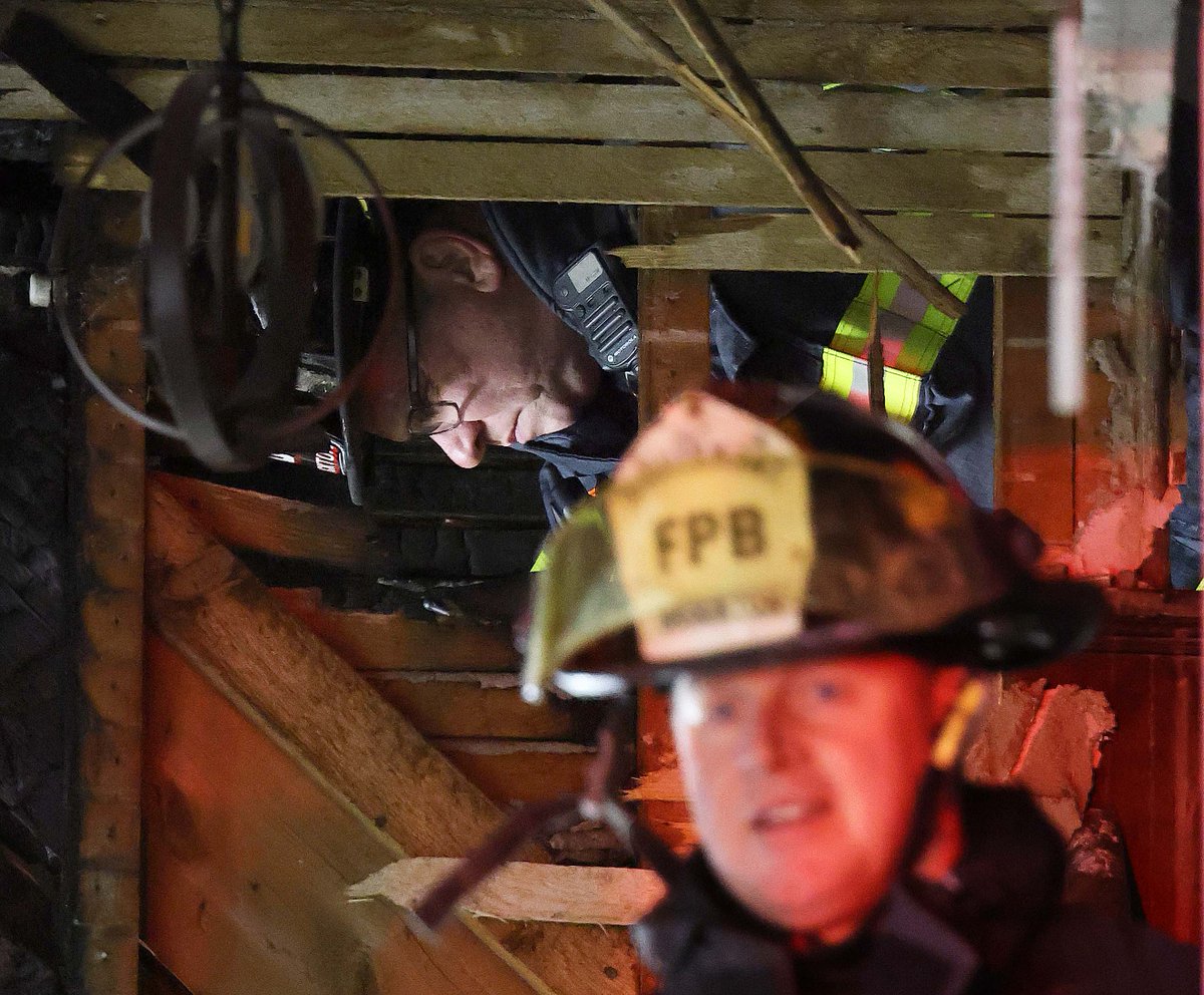 A Brockton firefighter fell through a set of stairs into the basement while battling a house fire at 69 Tilton Avenue and was transported to Good Samaritan Medical Center with non-life threatening injuries