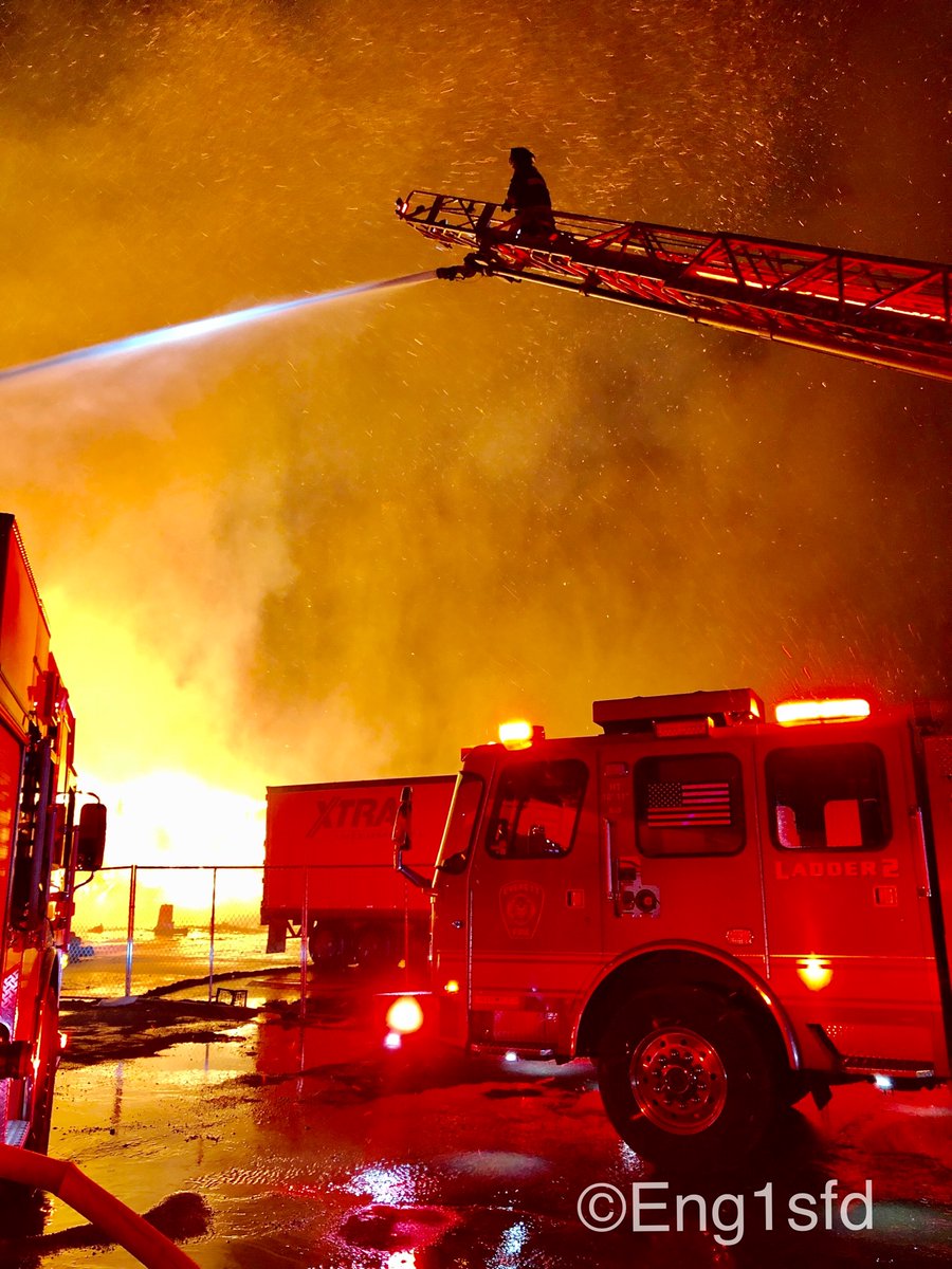 ** Everett MA, 2nd alarm+ fire 69 Norman St, large factory building under demolition once occupied by Duncan Galvanizing was fully involved in fire and now has collapsed.Units will be on scene for several hours overhauling