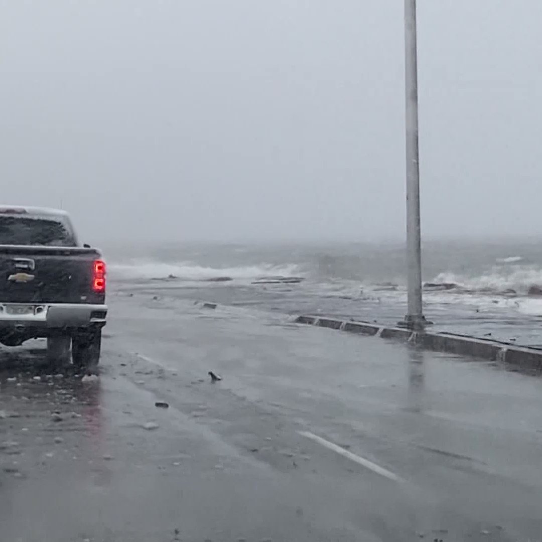 Quincy Shore Drive in Quincy was shut down after waves sent water and rocks onto the roadway