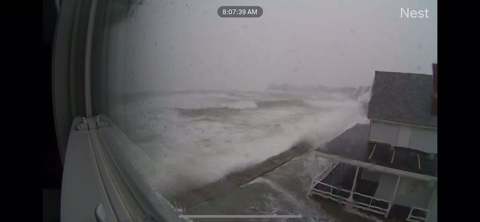 High tide in Scituate just after 8a on Nest camera.