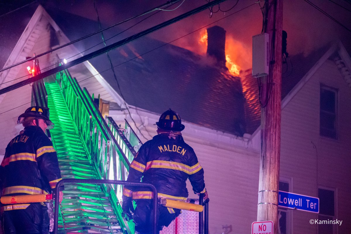 Crews in Malden battling a multi-alarm fire. 