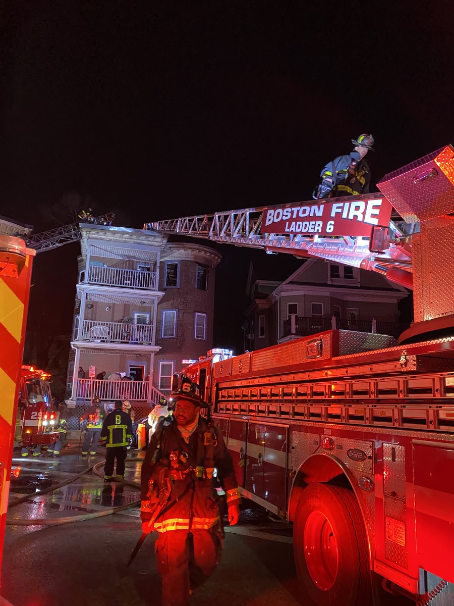 Boston Fire Dept.:Companies making up from the fire on Kerwin St. 1 resident was transported by ⁦@BOSTON_EMS⁩ . There are 6 residents displaced ⁦@RedCrossMA⁩ helping with housing. Damages  250,000. BFD-FIU investigating the cause of the fire