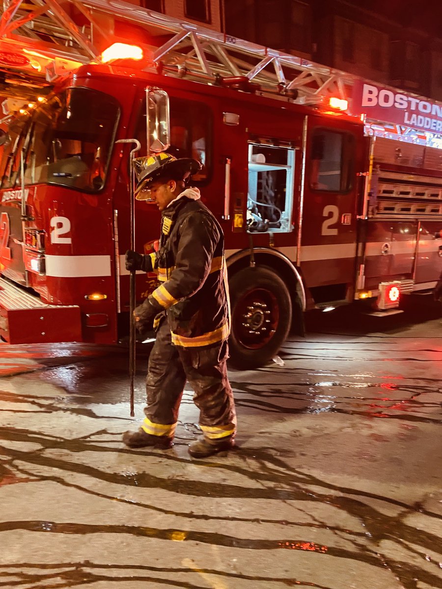 Boston Fire Dept.:Approx 12:30 companies working in frigid temperatures at a fire on Meridian St.  The fire on 2nd & 3rd floors . No injuries , but 19 residents were displaced, ⁦@RedCrossMA⁩ to help with housing.The ⁦@MBTA⁩ provided a bus to keep residents warm