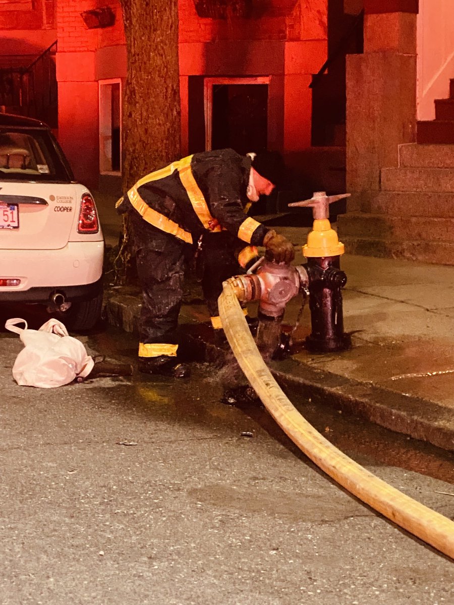 Boston Fire Dept.:Approx 12:30 companies working in frigid temperatures at a fire on Meridian St.  The fire on 2nd & 3rd floors . No injuries , but 19 residents were displaced, ⁦@RedCrossMA⁩ to help with housing.The ⁦@MBTA⁩ provided a bus to keep residents warm