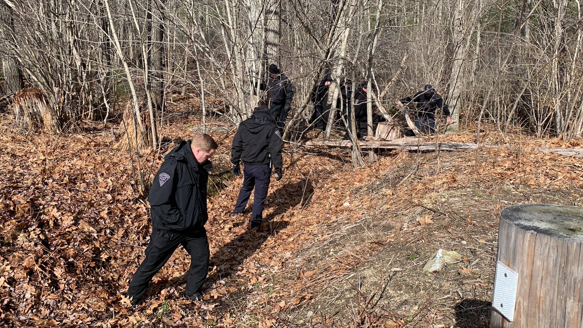 State Police investigators are back in Paxton walking the woods near where the male body was found a few weeks ago. Asnebumpskit Rd