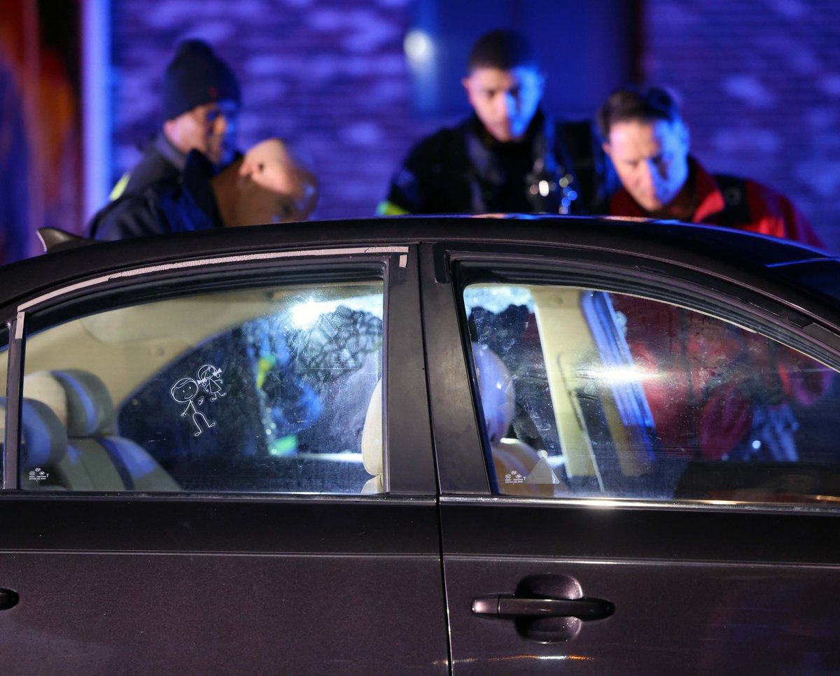 A female was shot inside a Hyundai Sonata at Lawrence and Skinner streets in Brockton