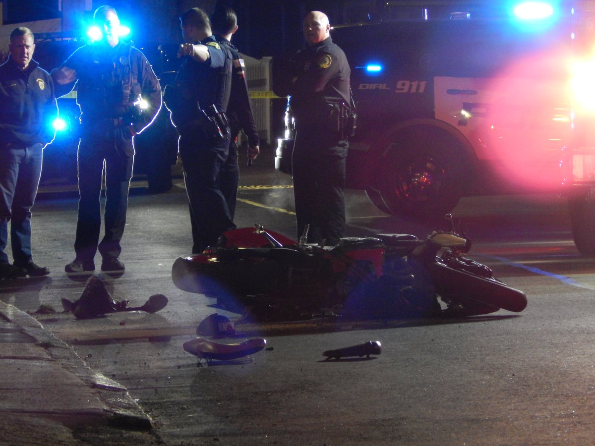 Here's what it looks like over on Lakeview Ave in Lowell. Emergency crews responded to a crash involving a car and a motorcycle around 10:20 pm. MedFlight was requested.