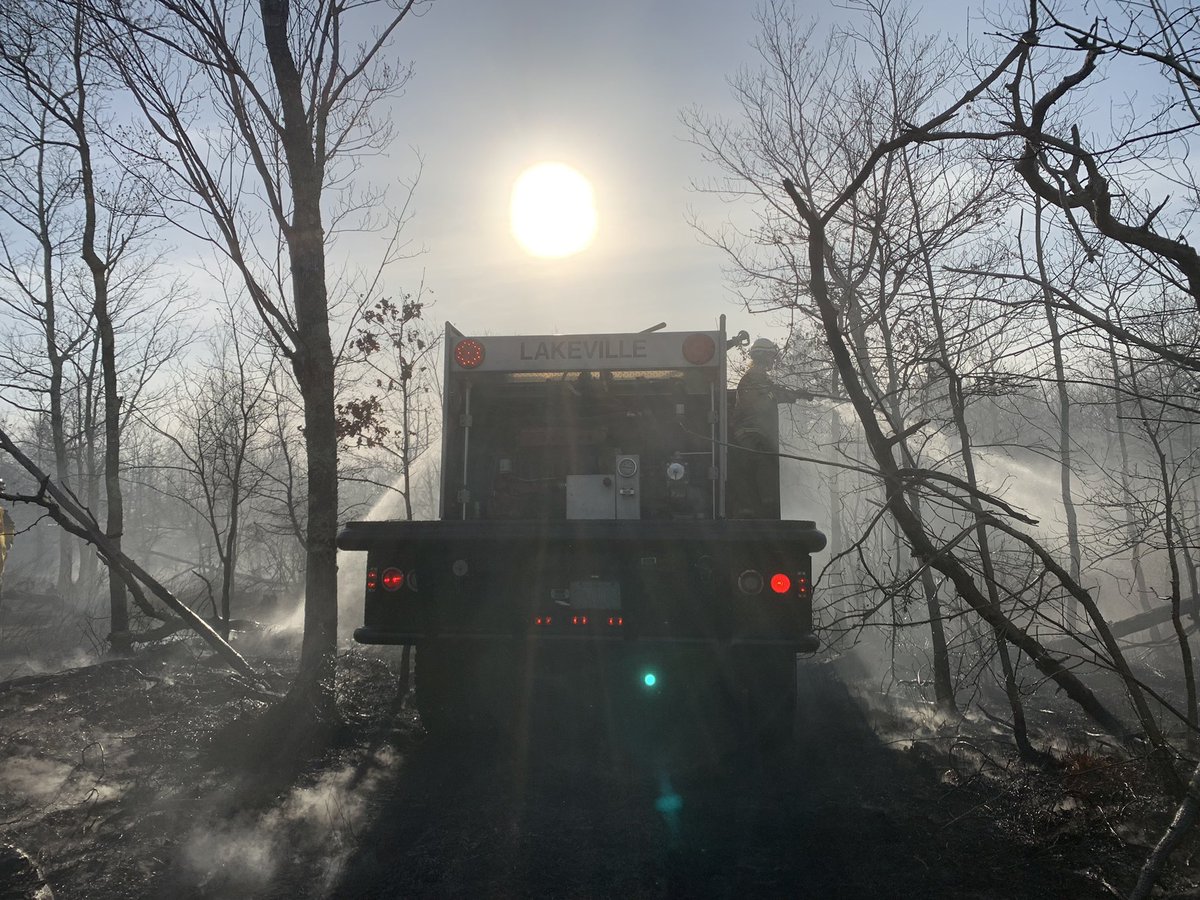 Lakeville's breaker operating  in Freetown State Forest today. 7 acre fire