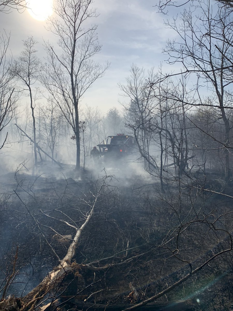 Lakeville's breaker operating  in Freetown State Forest today. 7 acre fire