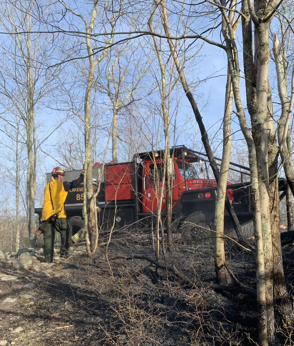 Lakeville's breaker operating  in Freetown State Forest today. 7 acre fire