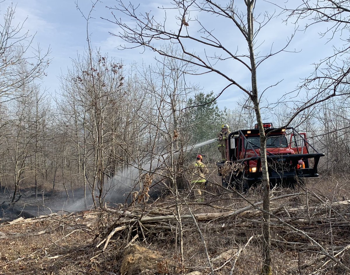 Lakeville's breaker operating  in Freetown State Forest today. 7 acre fire