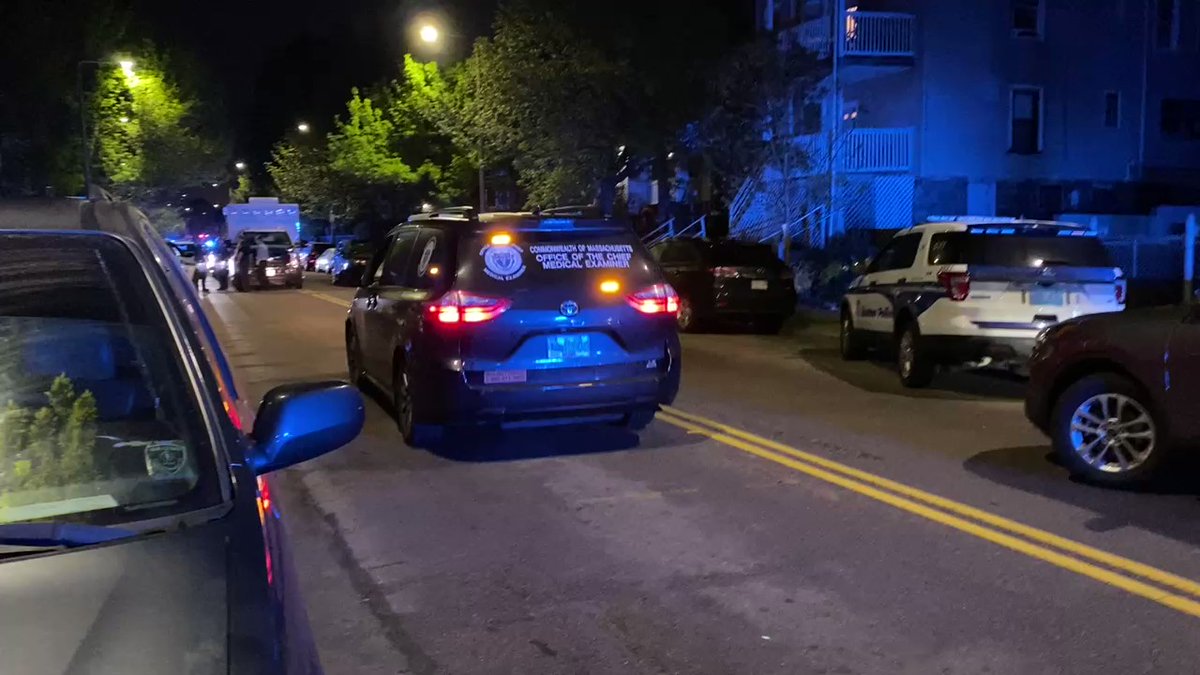From Boston Police and Suffolk DA:  ; man came at police officer with knife at 2:48AM at 22 Glendale St in Dorchester ; stabbed officer in upper torso  ; a second officer fired shot, killed suspect ; two officers transported with injuries,
