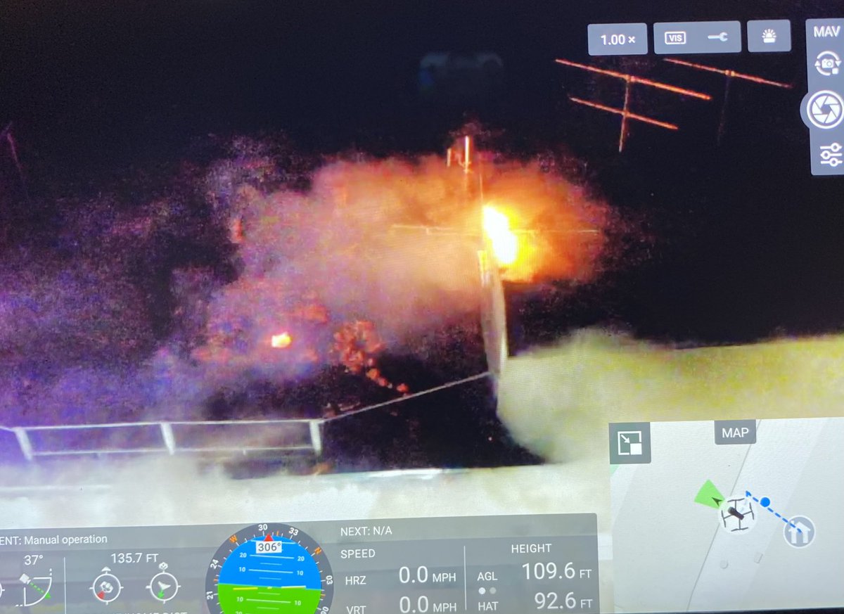 Boston Fire Dept.:They have deployed the Departments Drone, these are pictures showing the fire and the thermal imaging of the fire from above