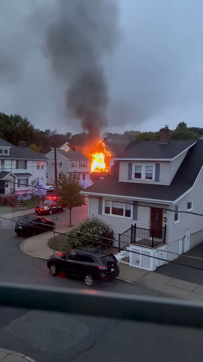 Medford firefighters are working to put out this fire in a multi-family home on Forest St