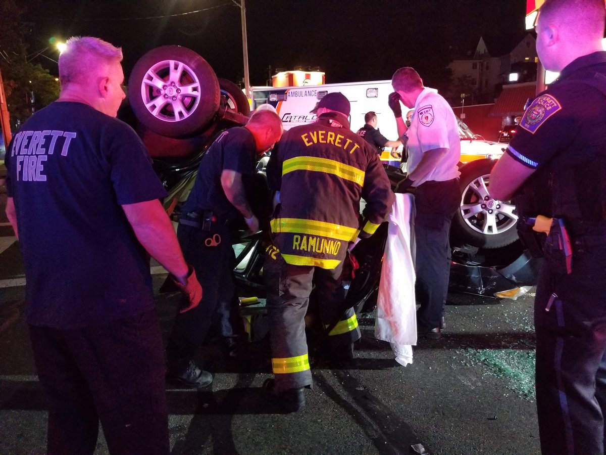 Everett  Rt 16 & Everett Ave  MVA Rollover with entrapment