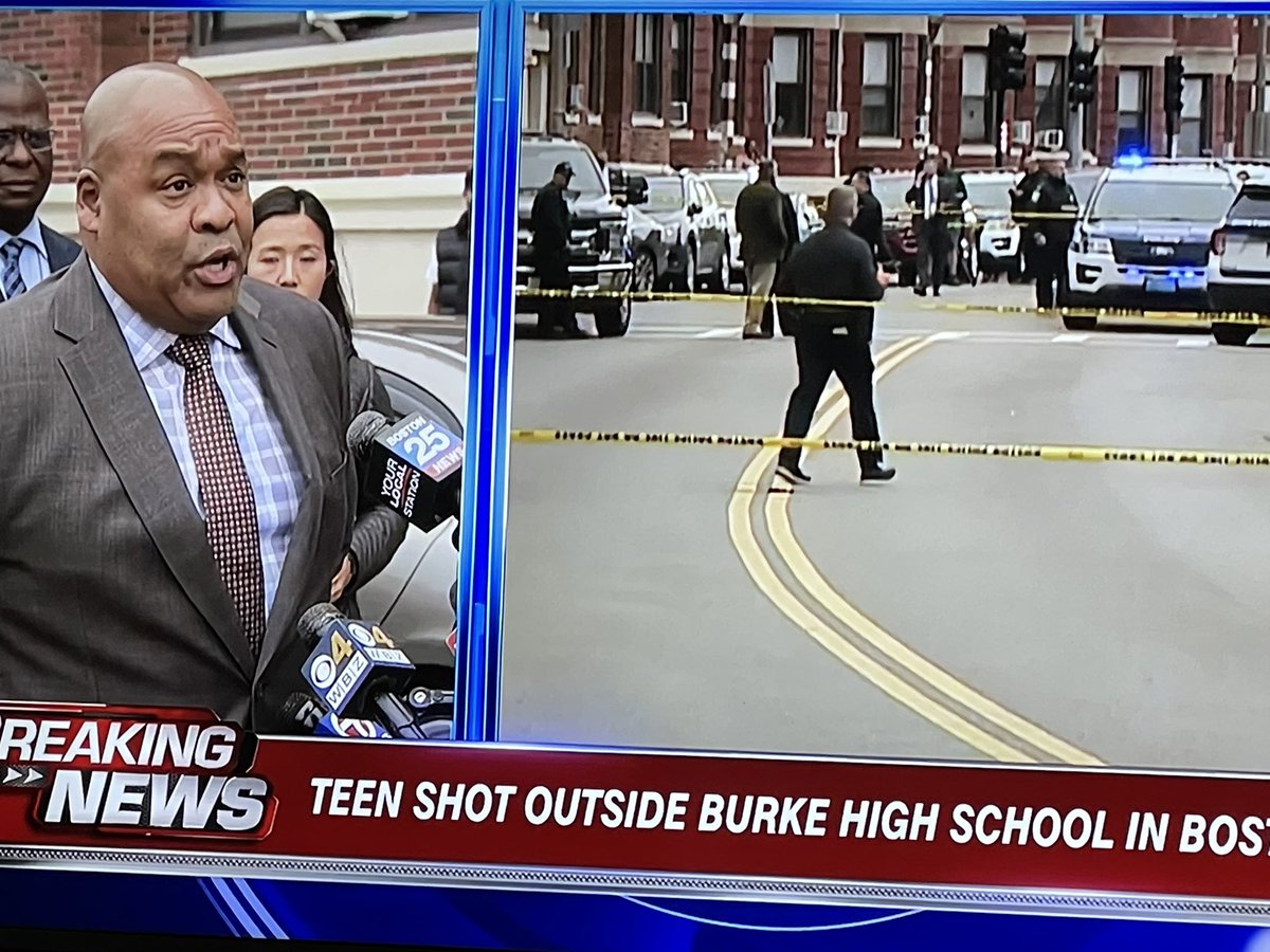 A 17-year-old student is in stable condition after a shooting outside Burke High School, Boston Police say.  Police say a suspect was arrested and a firearm was recovered