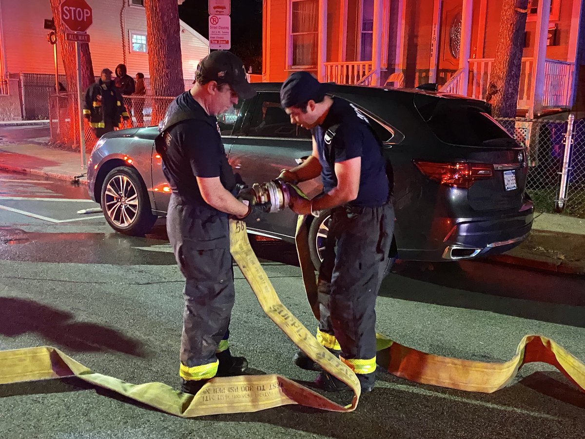 Boston Fire Dept.:Companies are making up from the fire on Woodrow Ave,  no injuries to report. There are 2 adults and 1 child displaced ⁦⁦⁦@RedCrossMA⁩ to help find housing. Damages estimated at 300,000. Exposure damage at 112 Woodrow, BFD-FIU to determine the cause of the fire