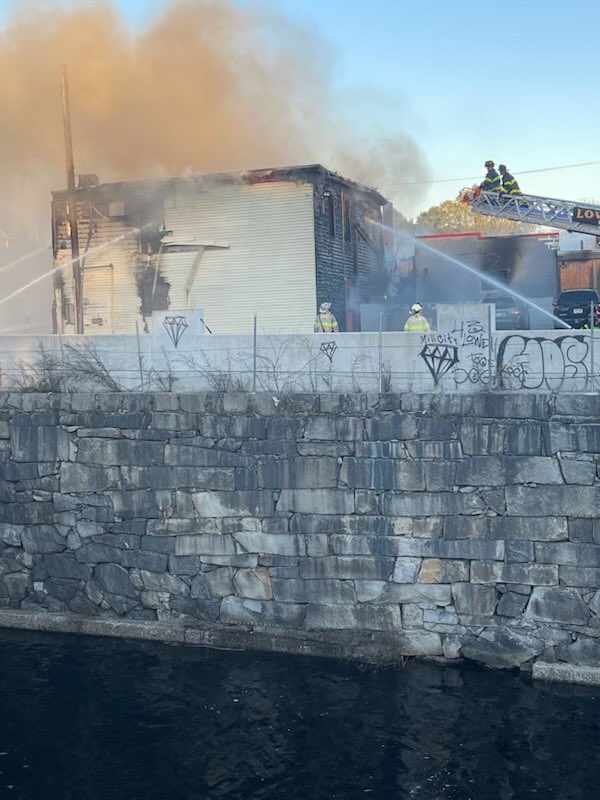 Billerica engine 1 operating mutual aid at the 3rd alarm fire in Lowell 