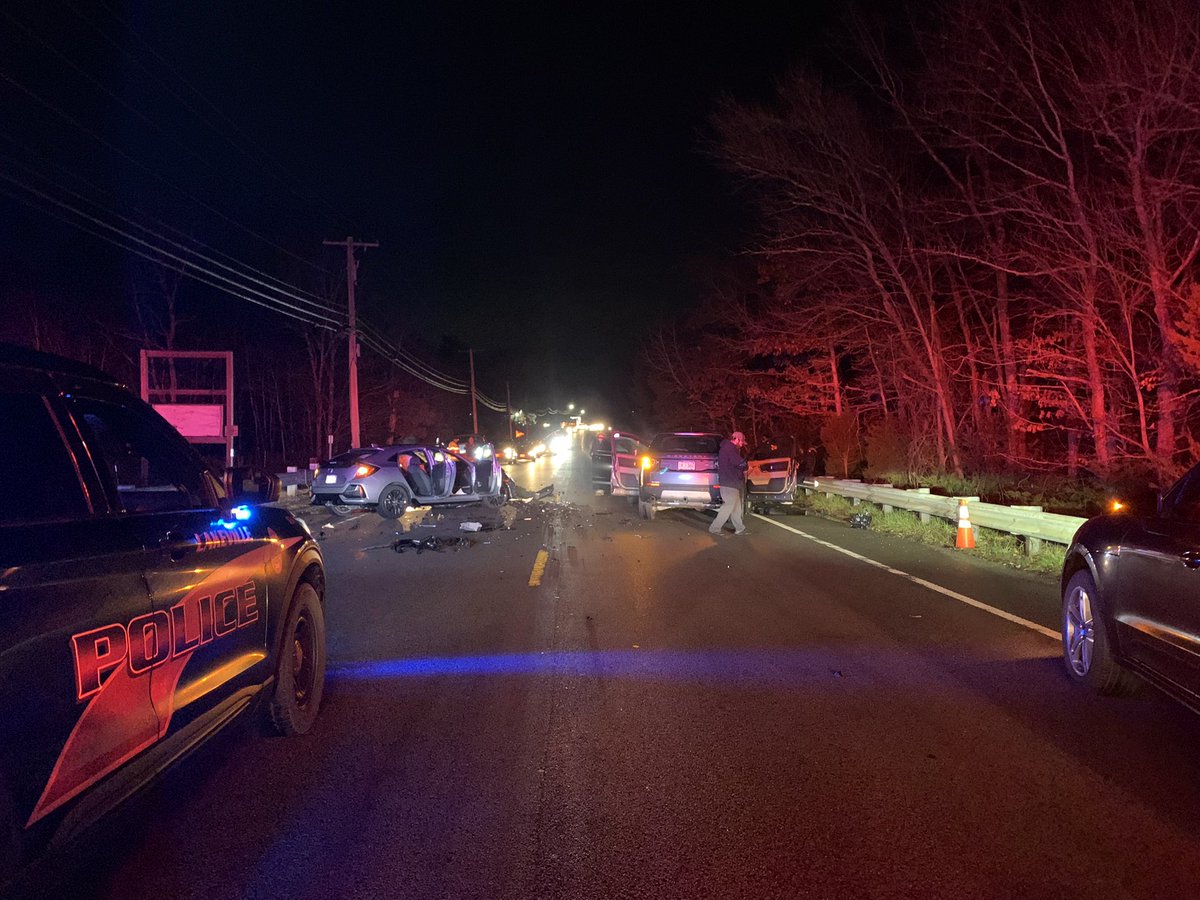 5:43 pm - 2 simultaneous crashes Rt 18 and Rt 44. Total of 5 patients transported to 3 area hospitals. Ambulances from Middleborough and Raynham assisted