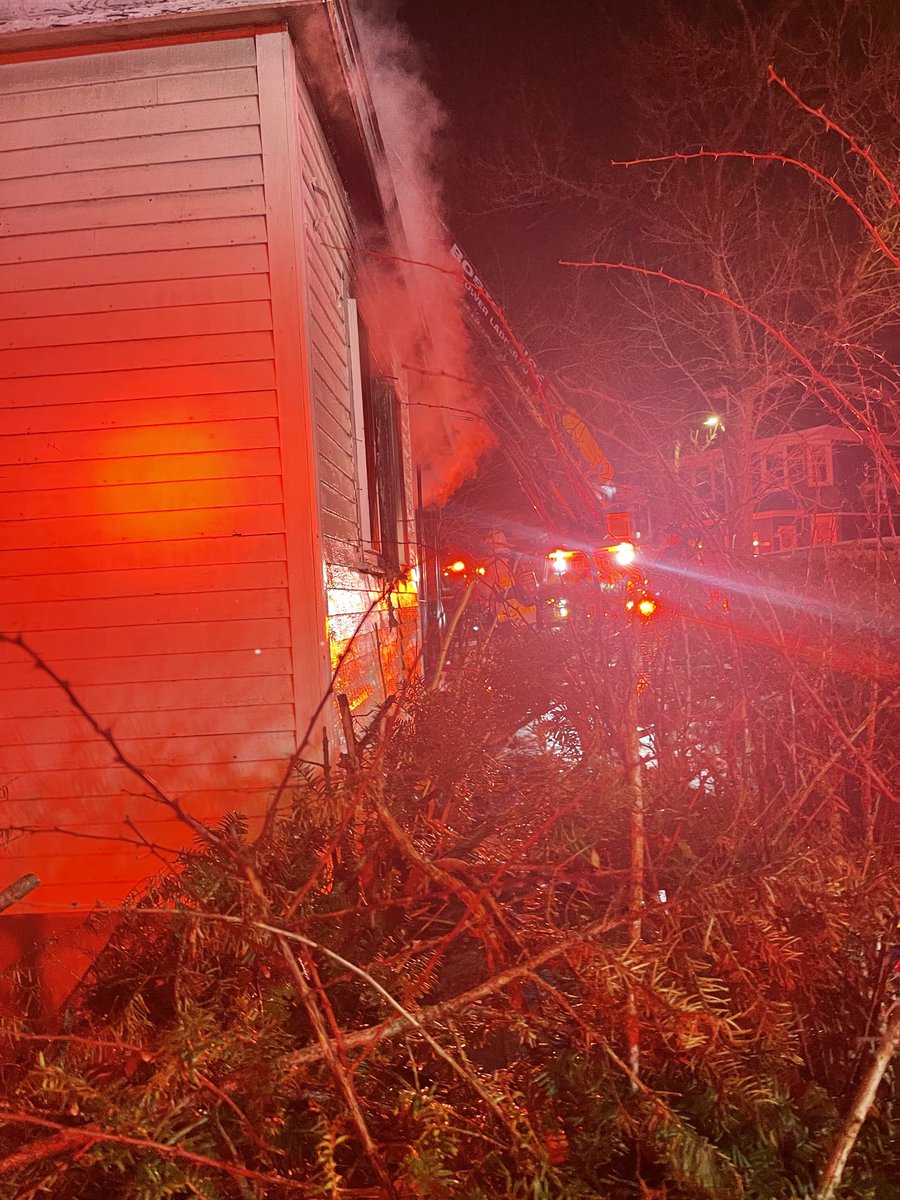 Boston Fire Dept.:Companies responded to call at 438 Talbot Av & requested the 1st alarm response for a confirmed fire all companies working plus additional companies to quickly knock down fire in the 21/2 story large wood frame structure with a heavy fire load