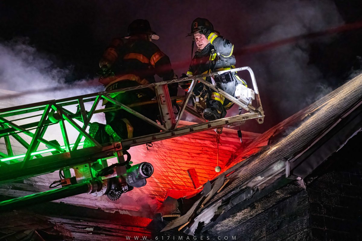 Malden - 24 John Street - Firefighters starting to clear the scene after a fire in a multi-family residence that sent 2 firefighters to the hospital with minor injuries after being caught in a possible flashover. 9 residents displaced at this time