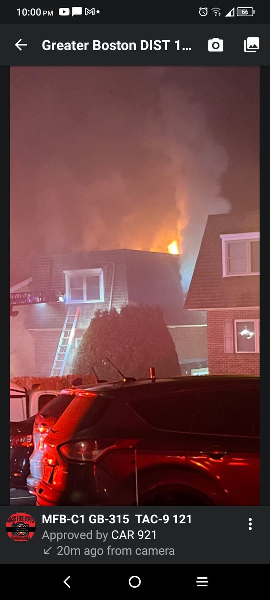 3rd alarm fire in beverly ma, fire through the roof, crews assuming a defensive posture, fire is in a 3 story garden style apartment building  