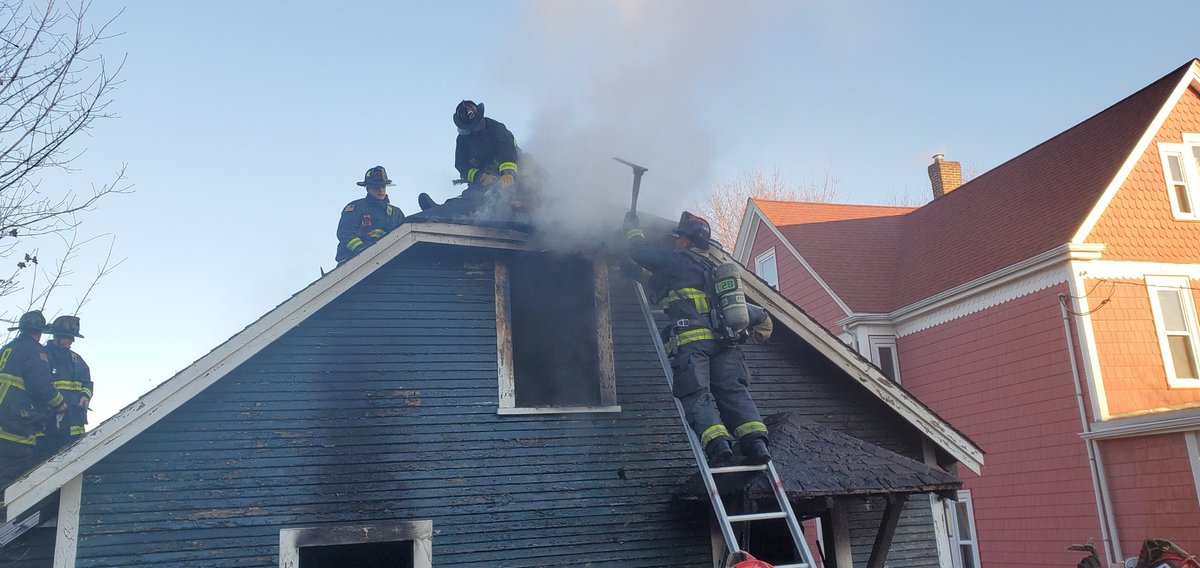 Boston Fire Dept.:1st arriving companies had thick black smoke coming from a large 2 story garage fire on Thatcher St.  in Hyde Park this morning. The building was unoccupied at the time , no injuries to report